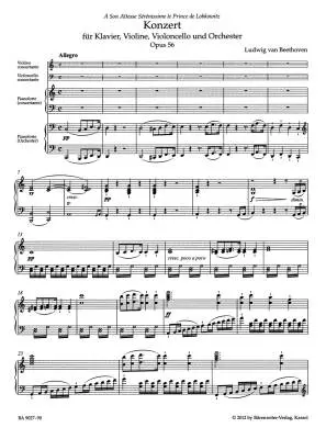 Triple Concerto in C Major Op. 56 \'\'Triple Concerto\'\' - Beethoven - Parts Set - Orchestra