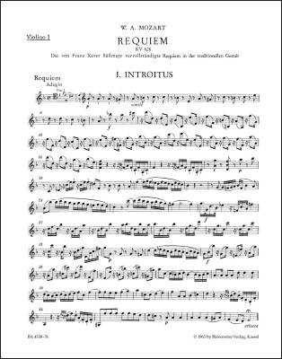 Requiem K. 626 - Mozart/ Sussmayr - Violin I Part, Urtext Edition