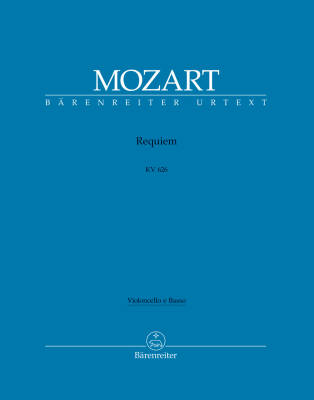 Requiem K. 626 - Mozart/ Sussmayr - Cello/Double Bass Part, Urtext Edition