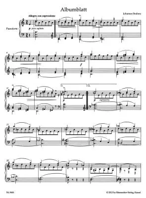 Albumblatt for Piano - Brahms - Performance Score, Urtext Edition - Piano