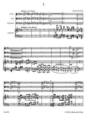 Piano Quartet in E-flat Major Op. 87 - Dvorak - Performance Score, Set of Parts - Piano Quartet