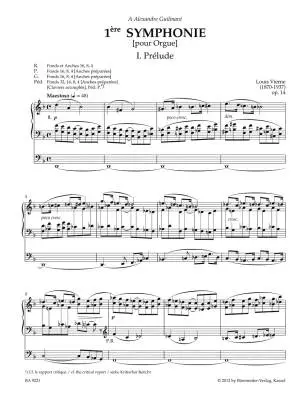 First Symphony Op. 14 (1899) - Vierne - Performance Score, Urtext Edition - Organ