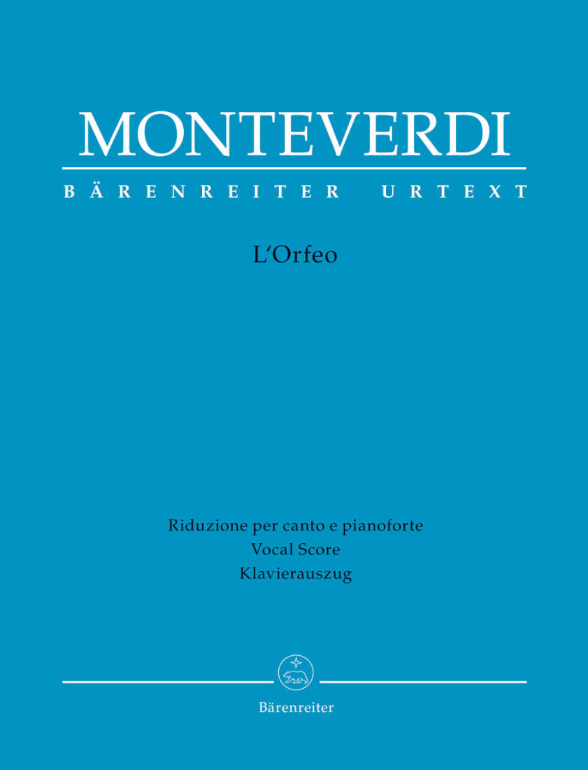 L\'Orfeo - Monteverdi - Vocal Score, Urtext Edition - Soloists, Choir, Male Choir, Orchestra