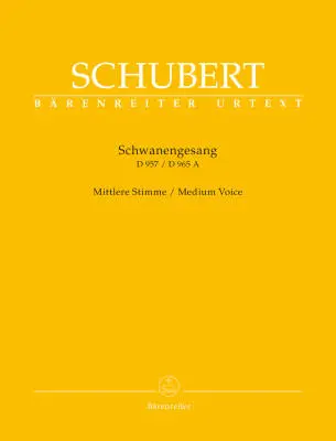 Baerenreiter Verlag - Schwanengesang D 957/D 965 A - Schubert - Medium Voice, Piano - Book
