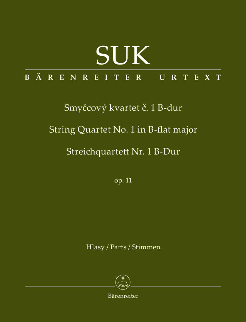 String Quartet No. 1 in B-flat Major Op. 11 - Suk - Set of Parts, Urtext Edition - String Quartet