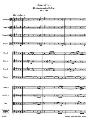 Orchestral Suite (Overture) in D Major BWV 1069 - Bach - Score, Urtext Edition