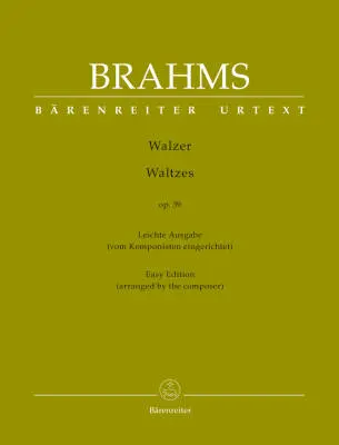 Baerenreiter Verlag - Waltzes Op. 39 - Brahms - Performance Score, Urtext Edition - Piano