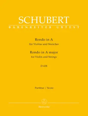 Baerenreiter Verlag - Rondo for Violin and Strings in a Major D 438 - Schubert - Score, Urtext Edition