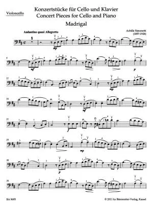 Concert Pieces for Cello and Piano - Piano Reduction, Part, Anthology - Violoncello, Piano