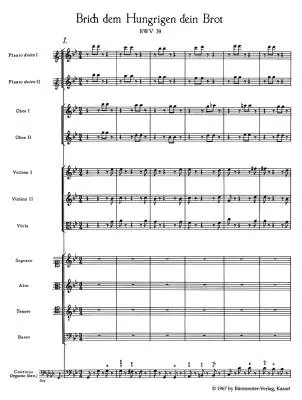 Break with Hungry Men Thy Bread BWV 39 - Bach - Study Score, Urtext Edition