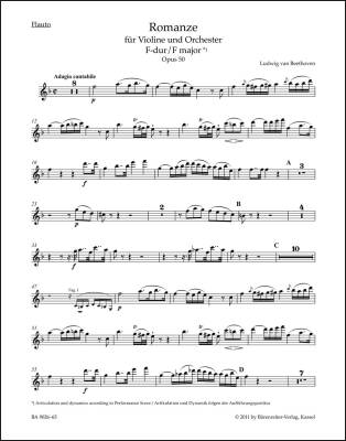 Romances in F Major and G Major Op. 50, 40 - Beethoven - Wind Set, Urtext Edition