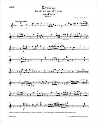 Romances in F Major and G Major Op. 50, 40 - Beethoven - Wind Set, Urtext Edition