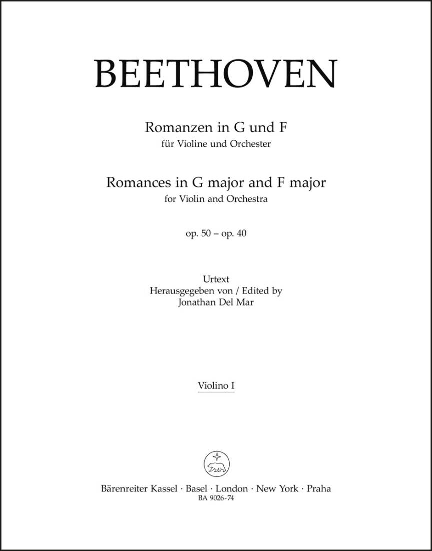 Romances in F Major and G Major Op. 50, 40 - Beethoven - Violin I Part, Urtext Edition