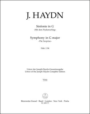 Symphony in G Major Hob. I:94 ''the Surprise'' - Haydn - Viola Part, Urtext Edition