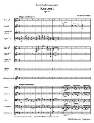 Concerto for Violin and Orchestra in D Major Op. 77 - Brahms - Study Score, Urtext Edition