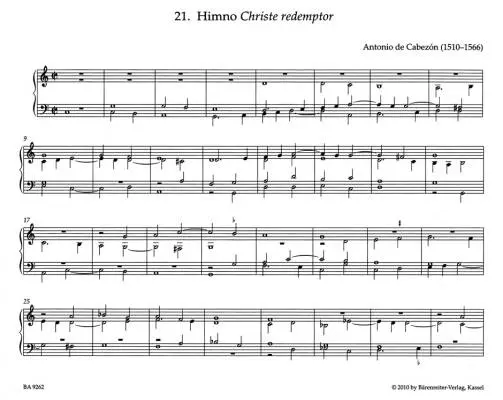 Selected Works for Keyboard - Cabezon - Performance Score, Anthology, Urtext Edition - Keyboard Instrument