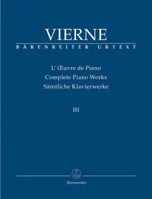 Baerenreiter Verlag - The Last Works (1916-1922) - Vierne - Performance Score, Anthology, Urtext Edition - Piano