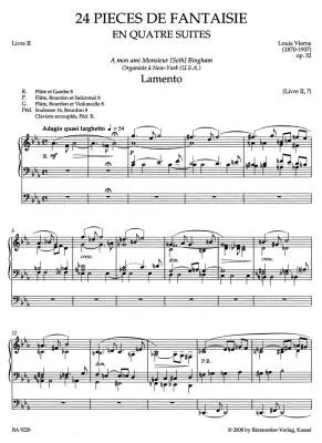 Pieces de Fantaisie en Quatre Suites, Livre II Op. 53 (1926) - Vierne - Performance Score, Urtext Edition - Organ