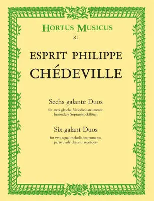Baerenreiter Verlag - Six Galant Duos for Two Equal Melodic Instruments, Particularly Descant Recorders - Chedeville - Performance Score, Anthology - Recorders