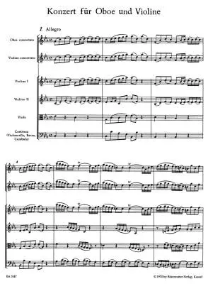 Concerto for Oboe, Violin, Strings and Basso Continuo in C Minor - Bach - Score, Urtext Edition - Oboe, Violin, Strings, Basso Continuo
