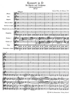 Concerto for Piano and Orchestra No. 26 in D Major K. 537 \'\'Coronation Concerto\'\' - Mozart - Study Score, Urtext Edition - Piano, Orchestra