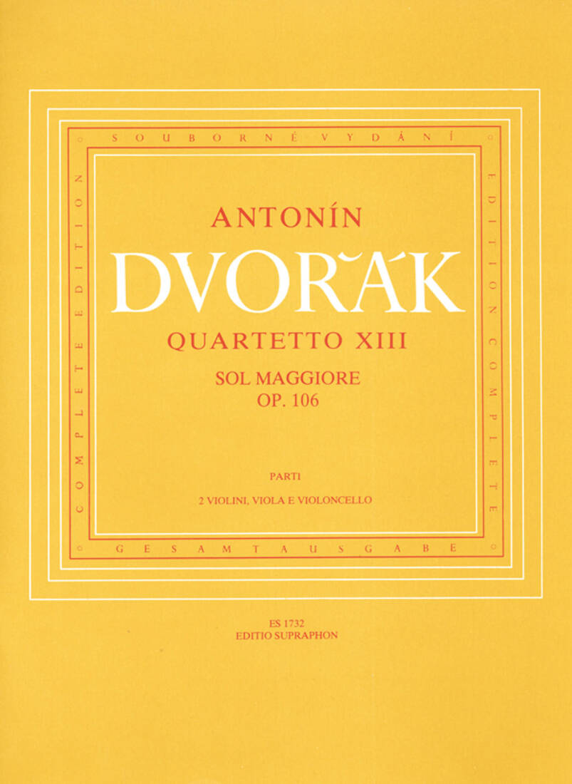 Streichquartett No. 13 G-dur Op. 106 - Dvorak - Set of Parts - String Quartet