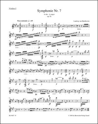 Symphony No. 7 in a Major Op. 92 - Beethoven - Violin I Part, Urtext Edition