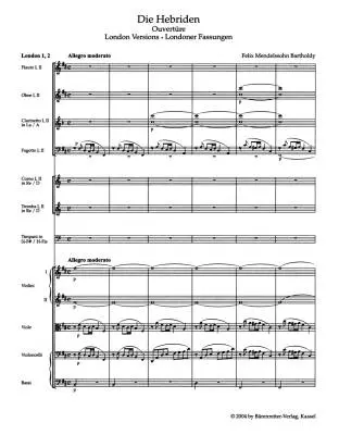 The Hebrides Op. 26 - Mendelssohn Bartholdy - Study Score, Urtext Edition