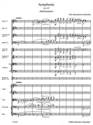Symphony in D Minor Op. 107 \'\'Reformation Symphony\'\' - Mendelssohn Bartholdy - Score, Urtext Edition - Orchestra