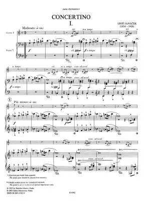 Concertino fur Klavier und Kammerorchester - Janacek - Performance Score, Set of Parts