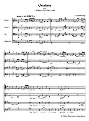 Quartet for 2 Violins, Viola and Violoncello Op. 10 - Debussy - Study Score, Urtext Edition