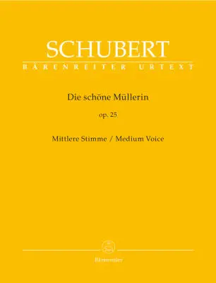 Baerenreiter Verlag - Die Schone Mullerin Medium Voice Op. 25 D 795 - Schubert - Singing Score, Urtext Edition - Medium Voice, Piano