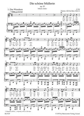 Die Schone Mullerin Medium Voice Op. 25 D 795 - Schubert - Singing Score, Urtext Edition - Medium Voice, Piano