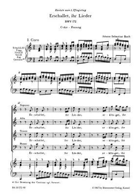 Erschallet, Ihr Lieder BWV 172 - Bach - Vocal Score, Urtext Edition - Soloists, Mixed Choir, Orchestra