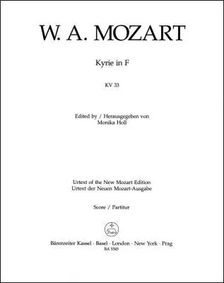 Baerenreiter Verlag - Kyrie in F Major K. 33 - Mozart - Score, Urtext Edition - Choir, Strings, Organ