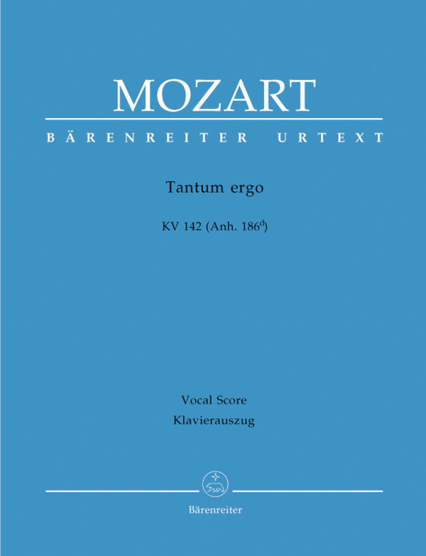 Tantum Ergo K. 142 (Anh. 186d) - Mozart - Vocal Score, Urtext Edition