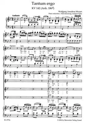 Tantum Ergo K. 142 (Anh. 186d) - Mozart - Vocal Score, Urtext Edition