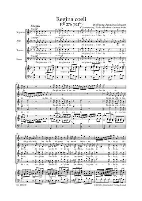 Regina Coeli in C Major K. 276 (321b) - Mozart - Vocal Score, Urtext Edition