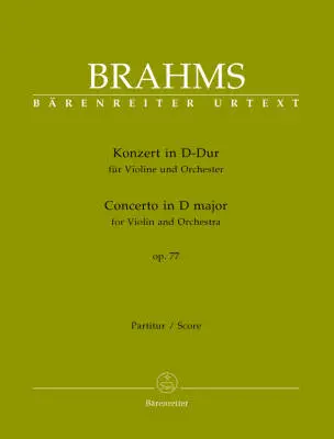 Baerenreiter Verlag - Concerto for Violin and Orchestra in D Major Op. 77 - Brahms - Score, Urtext Edition - Violin, Orchestra