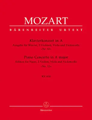 Baerenreiter Verlag - Piano Concerto No. 12 in a Major K. 414 - Mozart - Piano Reduction, Set of Parts, Urtext Edition - Piano Quintet