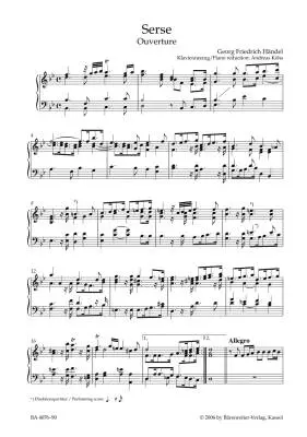 Serse - Xerxes HWV 40 - Handel - Vocal Score, Urtext Edition - Soloists, Orchestra
