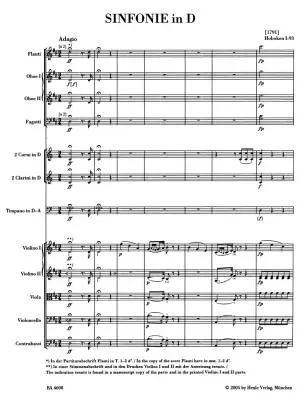 Symphony in D Major Hob. I:93 - Haydn - Score, Urtext Edition - Orchestra