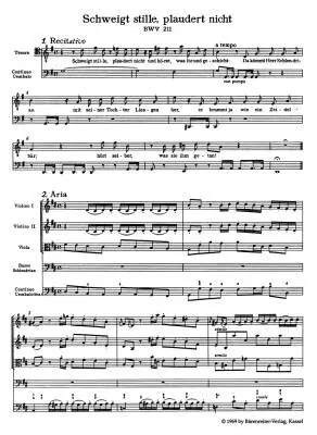 Be Quiet, Chatter Not BWV 211 \'\'Coffee Cantata\'\' - Bach - Study Score, Urtext Edition