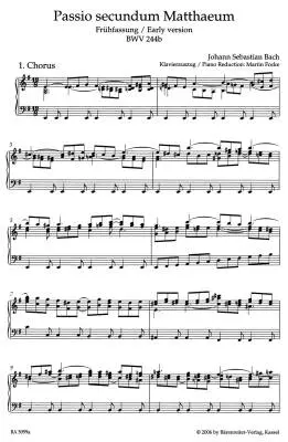 St. Matthew Passion BWV 244b - Bach - Vocal Score, Urtext Edition - Choir, Organ, Orchestra