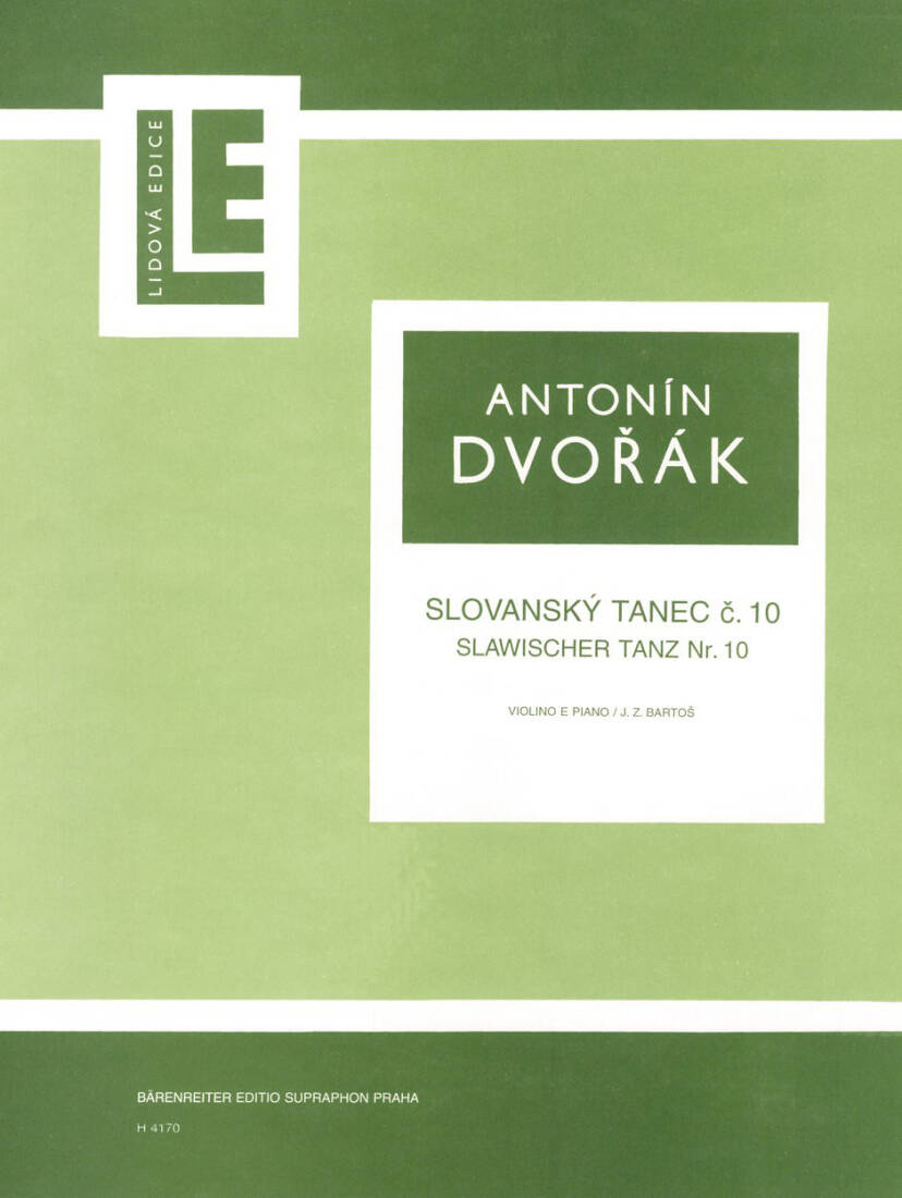 Slawischer Tanz No. 10 E-moll Op. 72 - Dvorak - Performance Score, Part - Violin, Piano