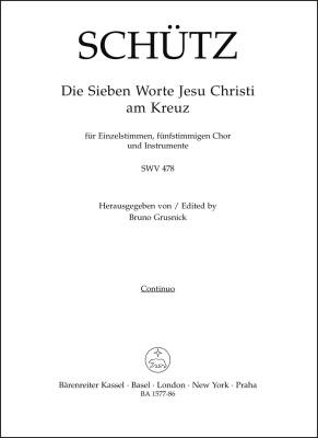 Die Sieben Worte Jesu Christi am Kreuz SWV 478 - Schutz - Basso Continuo Part, Urtext Edition