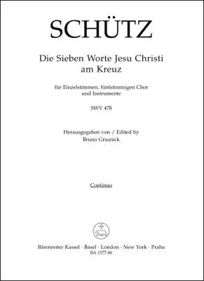 Baerenreiter Verlag - Die Sieben Worte Jesu Christi am Kreuz SWV 478 - Schutz - Basso Continuo Part, Urtext Edition