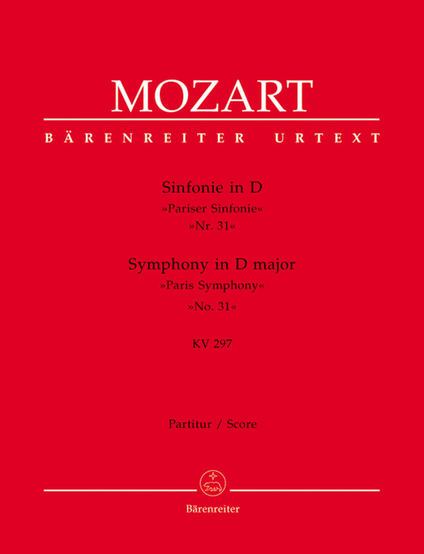 Symphony No. 31 in D Major K. 297 (300a) \'\'Paris Symphony\'\' - Mozart - Score, Urtext Edition - Orchestra