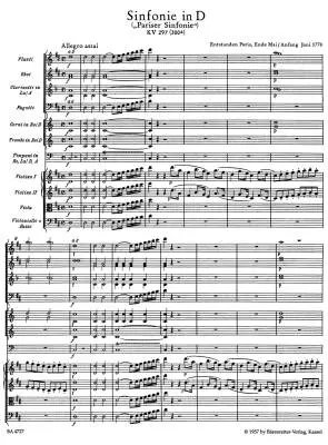 Symphony No. 31 in D Major K. 297 (300a) \'\'Paris Symphony\'\' - Mozart - Score, Urtext Edition - Orchestra