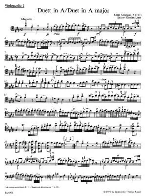 Zwei Duette fur Violoncelli - Graziani - Performance Score - Violoncello